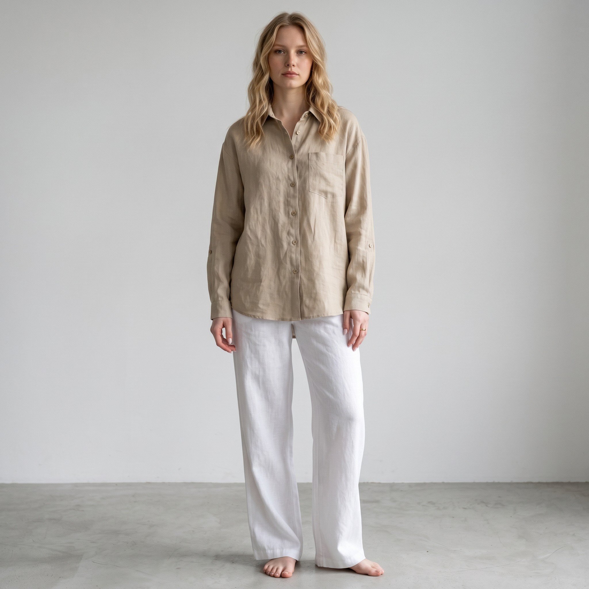PURO LINO Camicia over donna