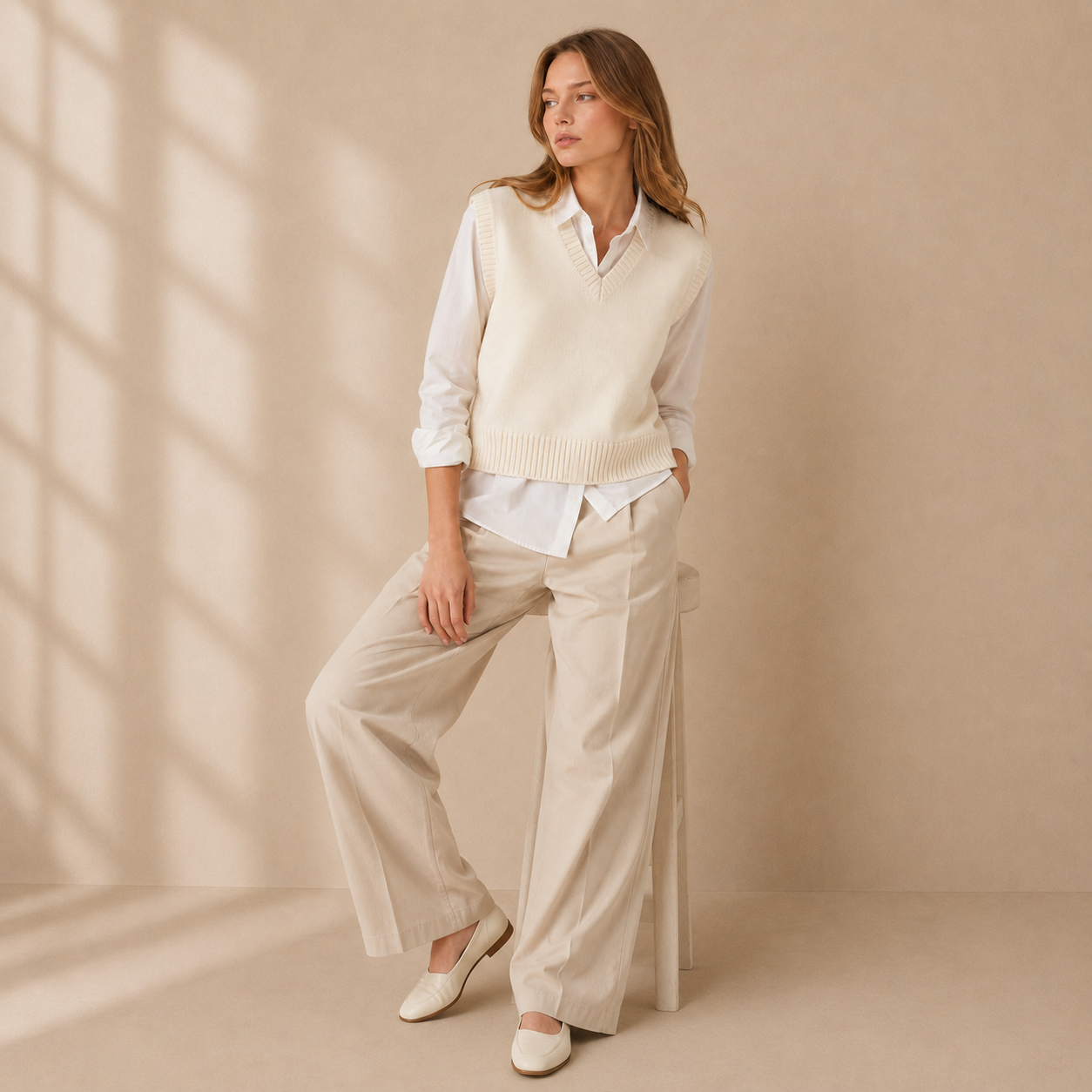 Gilet Collo V donna 4 fili