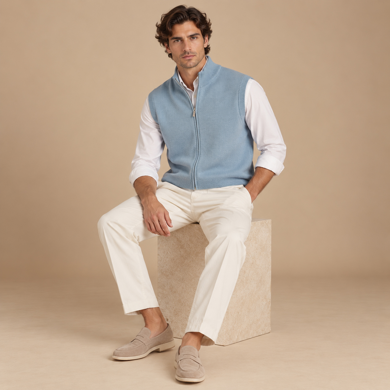 Gilet zip doppio cursore 4 Fili